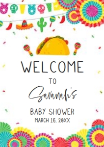 638 Fiesta Taco 'Bout Baby Baby Shower Welcome Sign A3: 638 Fiesta Taco 'Bout Baby Baby Shower Welcome Sign