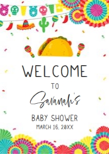 638 Fiesta Taco 'Bout Baby Baby Shower Welcome Sign A2: 638 Fiesta Taco 'Bout Baby Baby Shower Welcome Sign