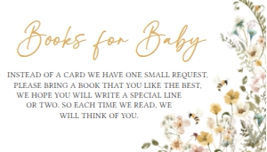639 Bee Wildflower Baby Shower Books for Baby: 639 Bee Wildflower Baby Shower Invitation Set