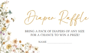 639 Bee Wildflower Baby Shower Diaper Raffle: 639 Bee Wildflower Baby Shower Invitation Set