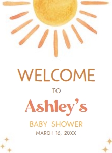 640 Here Comes the Son Baby Shower Welcome Sign 11x15: 640 Here Comes the Son Baby Shower Welcome Sign