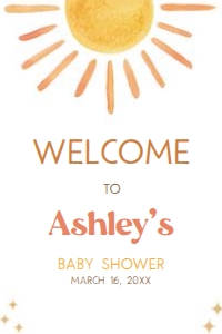 640 Here Comes the Son Baby Shower Welcome Sign 20x30: 640 Here Comes the Son Baby Shower Welcome Sign