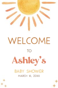 640 Here Comes the Son Baby Shower Welcome Sign 24x36: 640 Here Comes the Son Baby Shower Welcome Sign