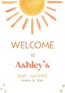640 Here Comes the Son Baby Shower Welcome Sign A1: 640 Here Comes the Son Baby Shower Welcome Sign