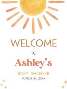 640 Here Comes the Son Baby Shower Welcome Sign 18x24: 640 Here Comes the Son Baby Shower Welcome Sign