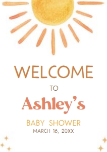 640 Here Comes the Son Baby Shower Welcome Sign A3: 640 Here Comes the Son Baby Shower Welcome Sign