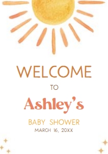 640 Here Comes the Son Baby Shower Welcome Sign A2: 640 Here Comes the Son Baby Shower Welcome Sign