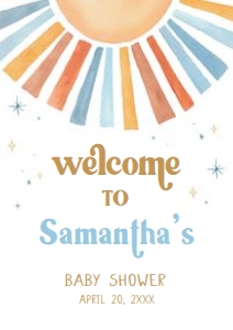 642 Here Comes the Son Baby Shower Welcome Sign A3: 642 Here Comes the Son Baby Shower Welcome Sign