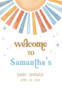 642 Here Comes the Son Baby Shower Welcome Sign A4: 642 Here Comes the Son Baby Shower Welcome Sign