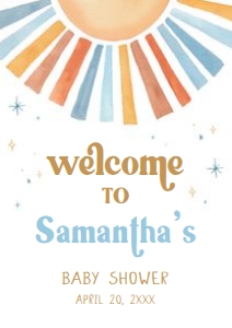 642 Here Comes the Son Baby Shower Welcome Sign A2: 642 Here Comes the Son Baby Shower Welcome Sign