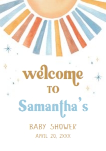 642 Here Comes the Son Baby Shower Welcome Sign A1: 642 Here Comes the Son Baby Shower Welcome Sign
