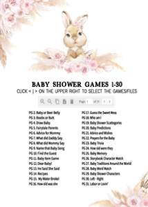 609 Boho Bunny Baby Shower Games Bundle 2: 609 Boho Bunny Baby Shower Mega Bundle