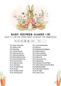 626 Pink Peter Rabbit Baby Shower Games Bundle 2: 626 Pink Peter Rabbit Baby Shower Games