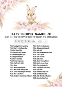 609 Boho Bunny Baby Shower Games design preview
