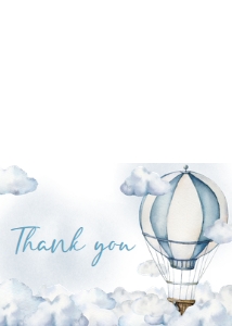 643 Adventure Awaits Hot Air Balloon Baby Shower Thank You Card: 643 Adventure Awaits Hot Air Balloon Baby Shower Invitation Set