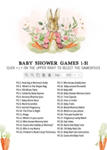 626 Pink Peter Rabbit Baby Shower Games Bundle 1: 626 Pink Peter Rabbit Baby Shower Games