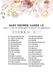 612 Baby in Bloom Florals Baby Shower Games Bundle 1: 612 Baby in Bloom Florals Baby Shower Games
