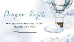 643 Adventure Awaits Hot Air Balloon Baby Shower Diaper Raffle: 643 Adventure Awaits Hot Air Balloon Baby Shower Invitation Set