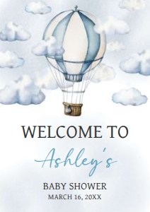 643 Adventure Awaits Hot Air Balloon Baby Shower Welcome Sign A1: 643 Adventure Awaits Hot Air Balloon Baby Shower Welcome Sign