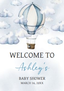 643 Adventure Awaits Hot Air Balloon Baby Shower Welcome Sign A2: 643 Adventure Awaits Hot Air Balloon Baby Shower Welcome Sign