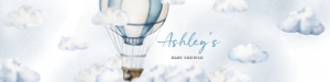643 Adventure Awaits Hot Air Balloon Baby Shower Bottle Label design preview