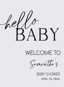 647 White Minimalist Baby Shower Welcome Sign design preview