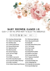 614 Spring Flowers Baby in Bloom Florals Baby Shower Games design preview