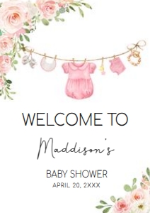 649 Baby Girl Clothes Baby Shower Welcome Sign A3: 649 Baby Girl Clothes Baby Shower Welcome Sign