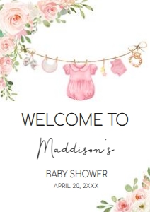 649 Baby Girl Clothes Baby Shower Welcome Sign A1: 649 Baby Girl Clothes Baby Shower Welcome Sign