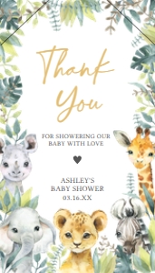 648 Jungle Safari Wild One Baby Shower Favor Tag with Line: 648 Jungle Safari Wild One Baby Shower Favor Tag