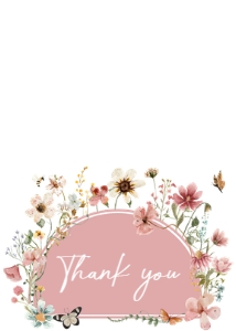 650 Arch Baby in Bloom Baby Shower Thank you Card: 650 Arch Baby in Bloom Baby Shower Invitation Set