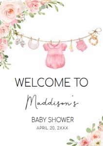 649 Baby Girl Clothes Baby Shower Welcome Sign A2: 649 Baby Girl Clothes Baby Shower Welcome Sign