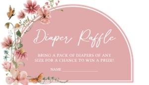 650 Arch Baby in Bloom Baby Shower Diaper Raffle: 650 Arch Baby in Bloom Baby Shower Invitation Set