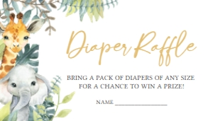648 Jungle Safari Wild One Baby Shower Diaper Raffle: 648 Jungle Safari Wild One Baby Shower Invitation Set