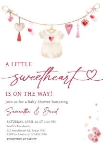 651 A Little Sweetheart Baby Shower Invitation: 651 A Little Sweetheart Baby Shower Invitation