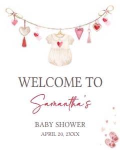 651 A Little Sweetheart Baby Shower Welcome Sign 16x20: 651 A Little Sweetheart Baby Shower Welcome Sign