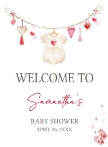 651 A Little Sweetheart Baby Shower Welcome Sign 11X15: 651 A Little Sweetheart Baby Shower Welcome Sign