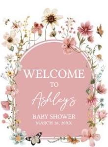 650 Arch Baby in Bloom Baby Shower Welcome Sign 11x15: 650 Arch Baby in Bloom Baby Shower Welcome Sign