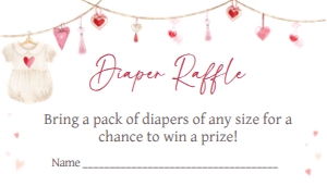 651 A Little Sweetheart Baby Shower Diaper Raffle: 651 A Little Sweetheart Baby Shower Invitation Set