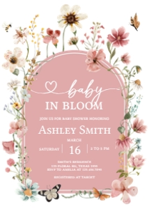 650 Arch Baby in Bloom Baby Shower Invitation: 650 Arch Baby in Bloom Baby Shower Invitation