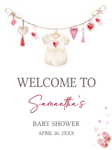 651 A Little Sweetheart Baby Shower Welcome Sign 18x24: 651 A Little Sweetheart Baby Shower Welcome Sign