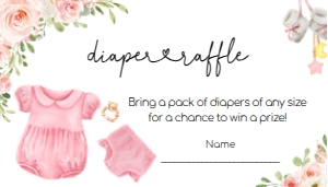 649 Baby Girl Clothes Baby Shower Diaper Raffle: 649 Baby Girl Clothes Baby Shower Invitation Set