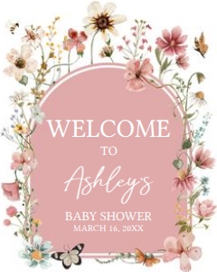 650 Arch Baby in Bloom Baby Shower Welcome Sign 16x20: 650 Arch Baby in Bloom Baby Shower Welcome Sign
