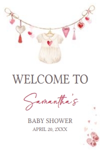 651 A Little Sweetheart Baby Shower Welcome Sign 24X36: 651 A Little Sweetheart Baby Shower Welcome Sign
