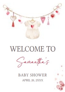651 A Little Sweetheart Baby Shower Welcome Sign A4: 651 A Little Sweetheart Baby Shower Welcome Sign