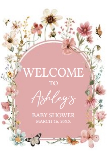 650 Arch Baby in Bloom Baby Shower Welcome Sign A1: 650 Arch Baby in Bloom Baby Shower Welcome Sign