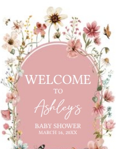 650 Arch Baby in Bloom Baby Shower Welcome Sign A3: 650 Arch Baby in Bloom Baby Shower Welcome Sign