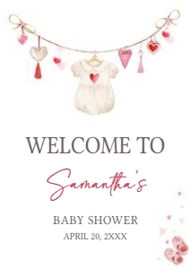 651 A Little Sweetheart Baby Shower Welcome Sign A3: 651 A Little Sweetheart Baby Shower Welcome Sign