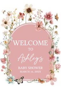 650 Arch Baby in Bloom Baby Shower Welcome Sign A4: 650 Arch Baby in Bloom Baby Shower Welcome Sign