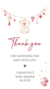 651 A Little Sweetheart Baby Shower Favor Tag design preview
